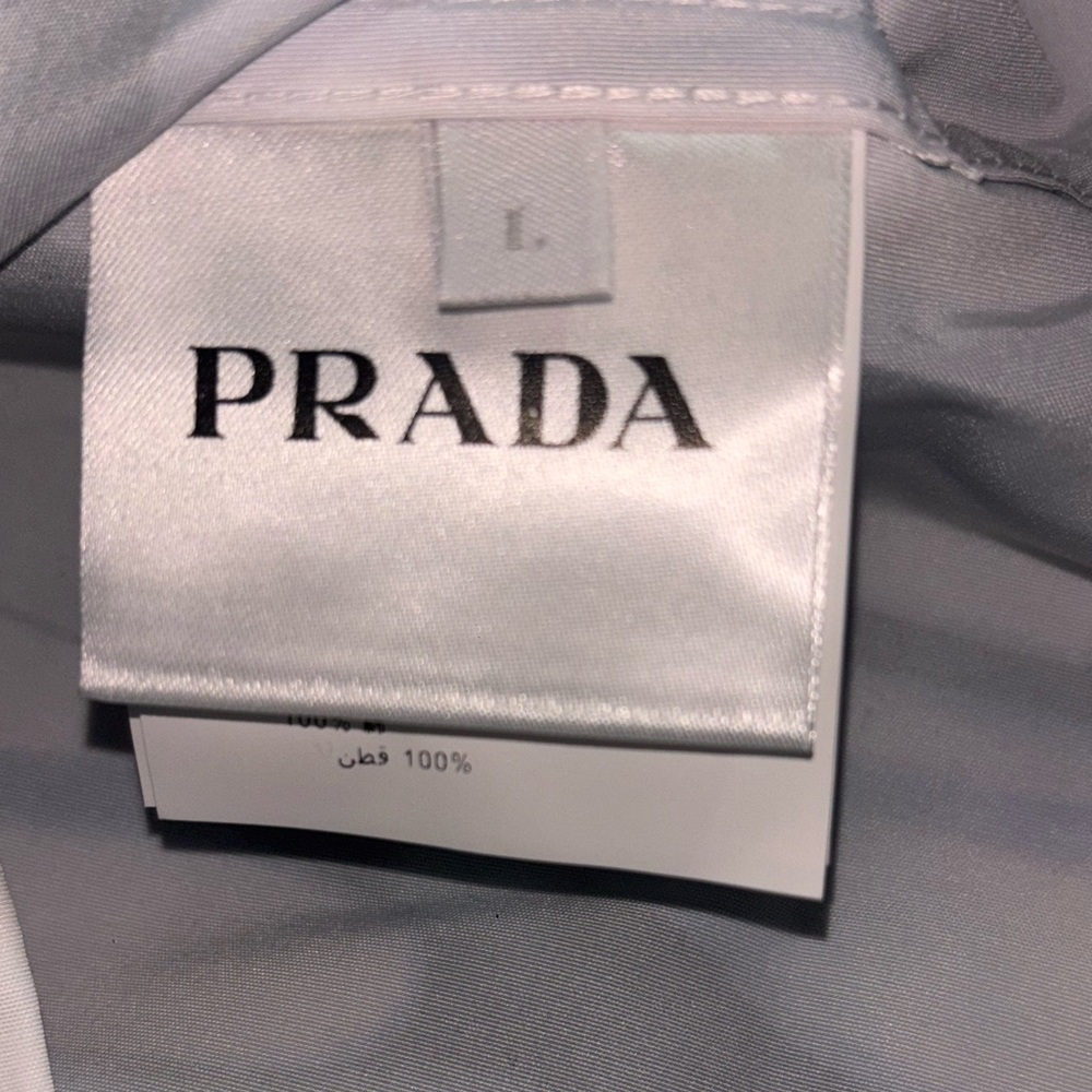 Authentic Prada Blue Flame Cotton Button-Up Shirt (Size: Large) - Picture 5 of 5